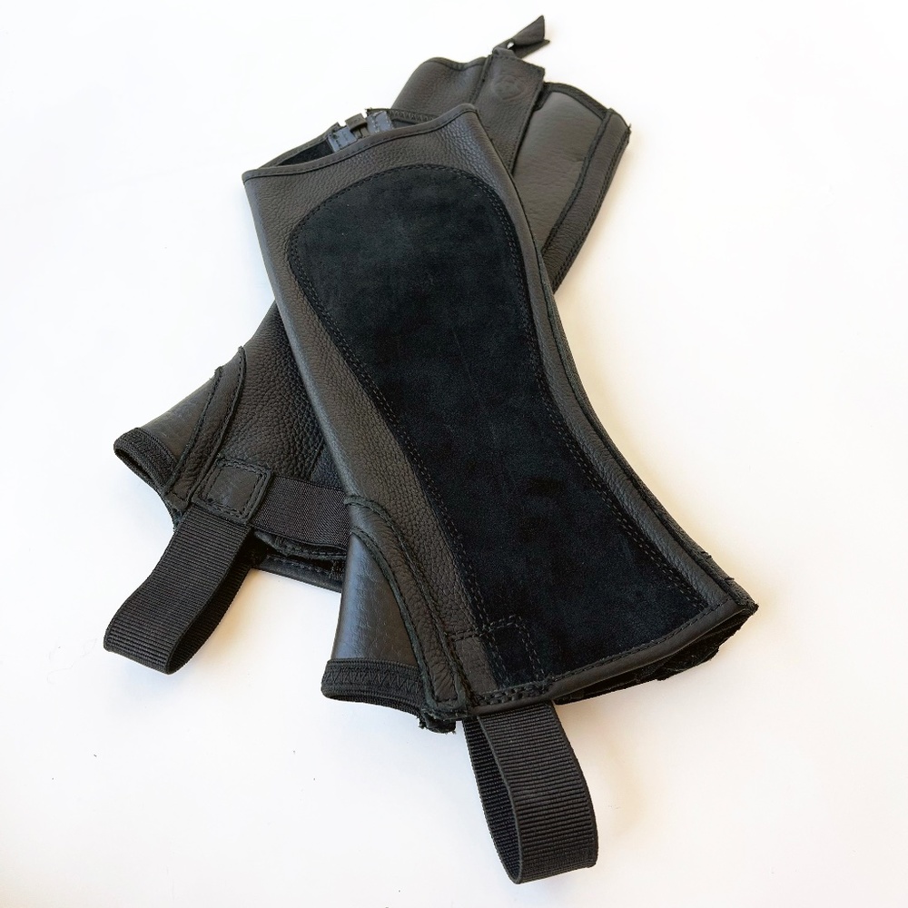 NWT Ariat Oxford Blk Leather Kids Chap; Sz Medium